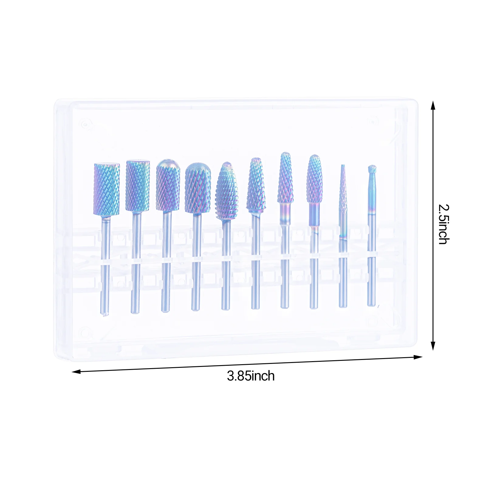 New Colorful Tungsten Carbide Nail Drill Bits Set (10pcs) - Image 7